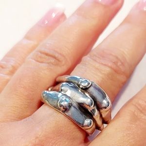 Uno de 50 Silver Organic Style Ring NWT
